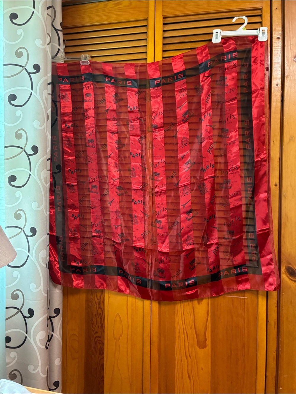 Red Paris Satin Scarf length 38”/38”